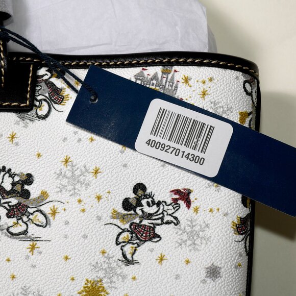 Disney Dooney & Bourke Holiday Mickey Minnie Castle Tote Bag Christmas NWT - Picture 5 of 7